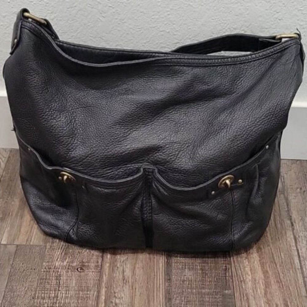 Marc by Marc Jacobs Leather Hobo Shoulder Bag Black.